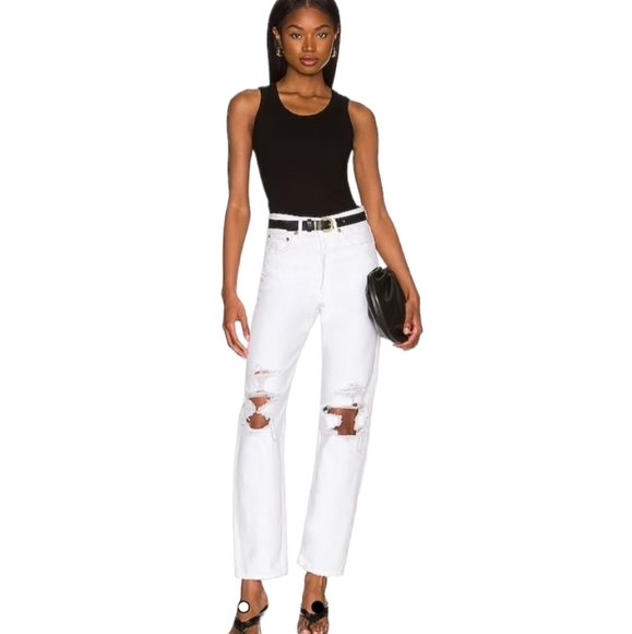 Agolde 90's Mid Rise Loose in Vanish White Women's 28 & 29